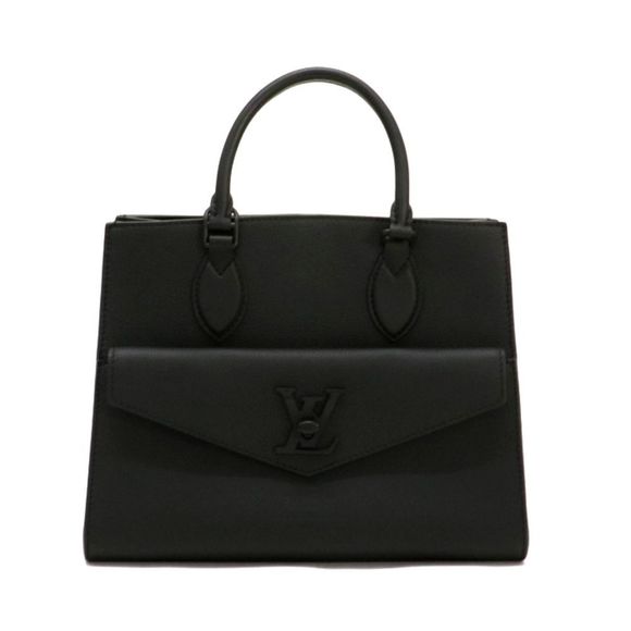 Louis Vuitton Tote Bag Lock Me Calf Leather Noir Black PM 2way Shoulder Bag - Picture 1 of 6